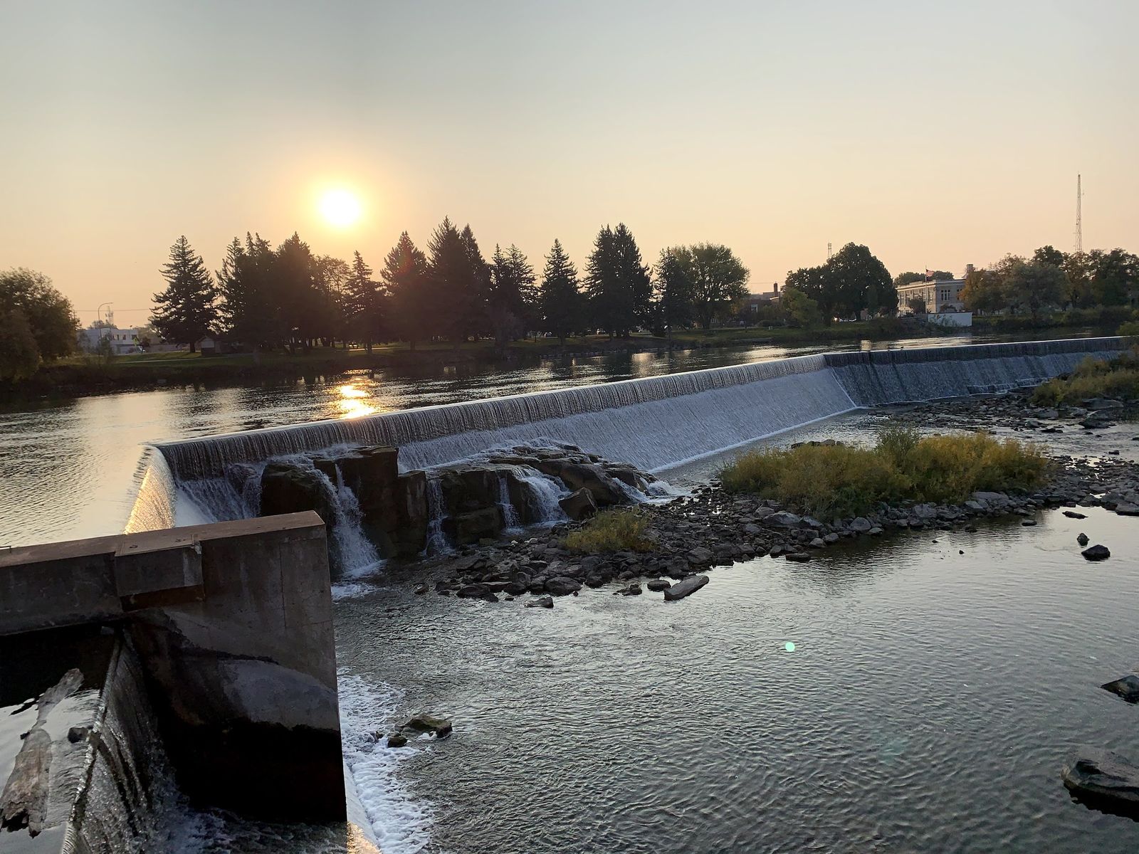 The falls on the Snake River in Idaho Falls, Idaho