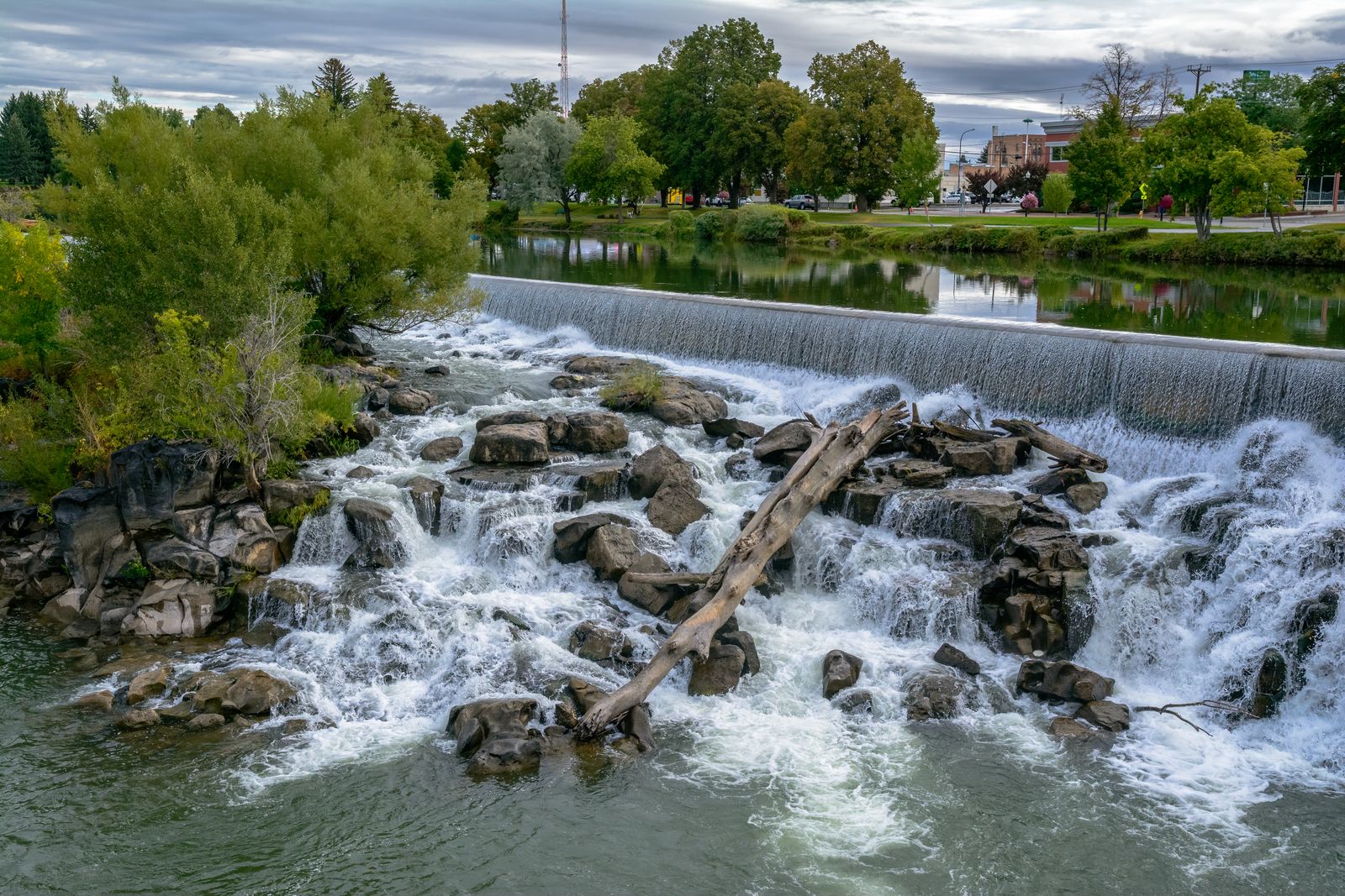 Snake River flowing through Idaho Falls, Idaho